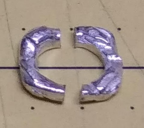 Judy Larson's Argentium Silver Scrap Chain - , Contemporary Wire Jewelry, Making Chain, Chain Making , Butane Torch, Soldering, Solder, pressure as the scrap ring is quite thick